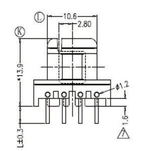 JW-1616A/EE16 H (5+4PIN) Transformer Bobbin