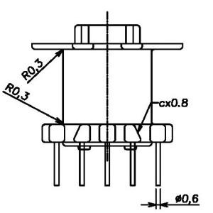 JW-1006A/RM10 V (5PIN) Transformer Bobbin